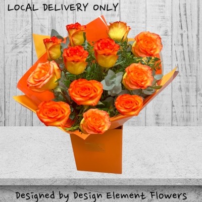 Luxury Orange Rose Hand tied